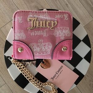 NWT Juicy Couture Juicy Fan Club Small ZA Wristlet